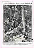De Badnjak wordt omgehakt, een kerstgebruik in Servië, 25 december 1909