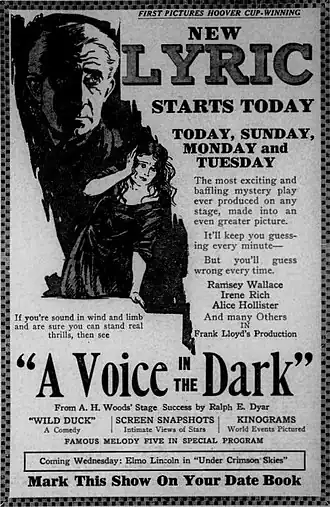 Advertentie voor A Voice in the Dark