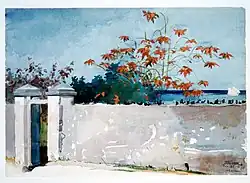 A Wall, Nassau, 1898, waterverf en grafiet op gebroken wit aquarelpapier (37,8 x 54,3 cm)