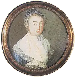 Ivoren miniatuur van Aagje Deken