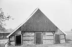 Oude schuur met vakwerk