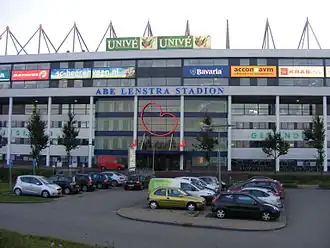 Oostzijde van het stadion