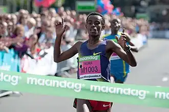 Tijdens het Ned. kampioenschap 10 km in 2010.