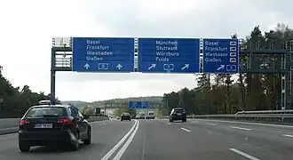 De A7 bij de Hattenbacher Dreieck in zuidelijke richting.