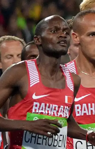 Abraham Cheroben in actie tijdens de OS van 2016 in Rio.