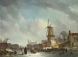 IJsvermaak op een stadsgracht, 1830-1837, Rijksmuseum Amsterdam