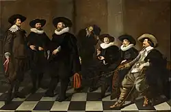Regenten van het Burgerweeshuis in Amsterdam, geschilderd door Abraham de Vries in 1633