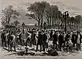 Demonstratie van het slaan van nortonwellen 1868 in Engeland