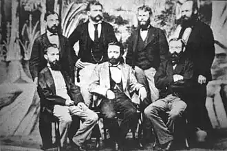 Leden van de Nationale Academie van Wetenschappen (Córdoba) in 1876. Weyenbergh is gezeten, de eerste van links.