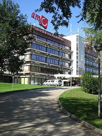 Faculteitsingang van het AMC in 2009