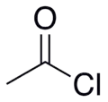 Structuurformule van acetylchloride