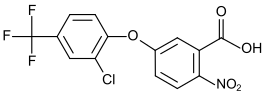 Structuurformule van acifluorfen
