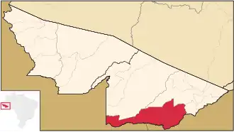 Ligging van de Braziliaanse microregio Brasiléia in Acre