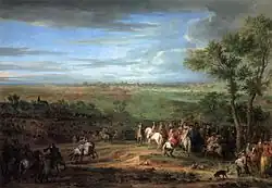 Adam Frans van der Meulen: Arrivée de Louis XIV au camp devant Maastricht (Louvre)