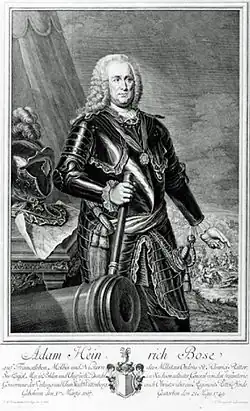 Generaal Adam Heinrich Bose was een van de eerste ridders