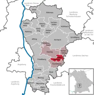 Kaart van Adelzhausen