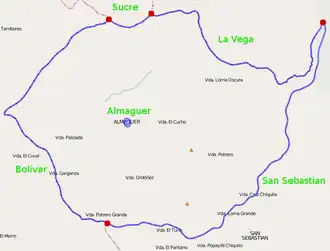 Kaart van Almaguer