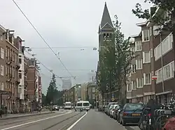 Admiraal De Ruijterweg met Boomkerk; circa 2009.
