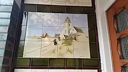 Tegelwerk in portiek Admiraal De Ruijterweg 52 (november 2018).