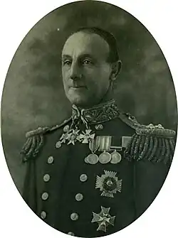 Lord Jellicoe met de zilveren medaille