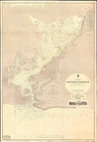 De baai op een oude zeekaart (1901)
