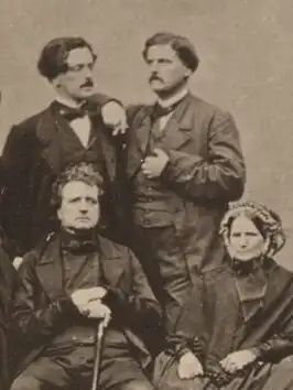 Adolf Verriest (linksboven) met zijn broer Karel Lodewijk en hun ouders, 1861