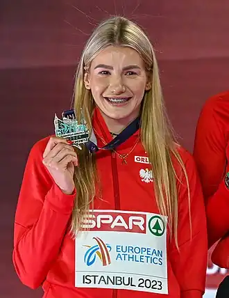 Tijdens de EK indoor 2023.