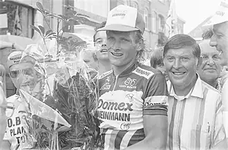 Adrie van der Poel in het tenue van Domex-Weinmann