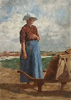 Zeeuws-Vlaamse boerin met de kruiwagen