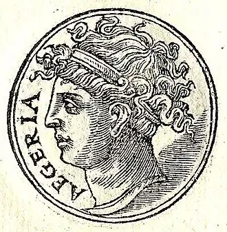 Egeria zoals afgebeeld in Promptuarii Iconum Insigniorum