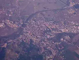 Casale Monferrato gezien vanuit een vliegtuig