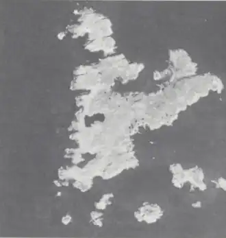 Luchtbeeld van Harbour Island uit de jaren 1940