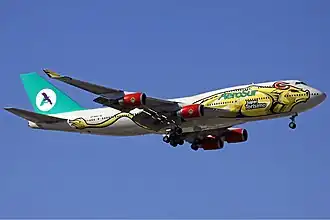 Een Boeing 747-400 van AeroSur
