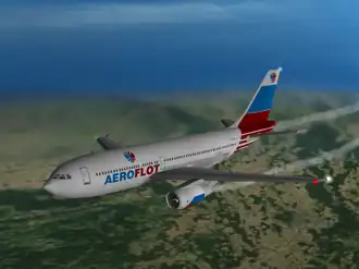 CGI-afbeelding van het vliegtuig