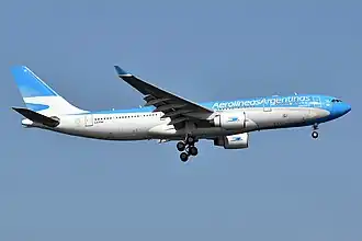 Een Airbus A330-200 van Aerolíneas Argentinas