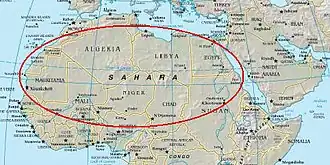 De Sahara in Noord-Afrika