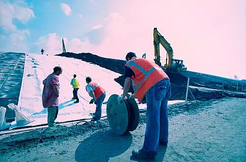 Afdekken vuilstortplaats in 2004