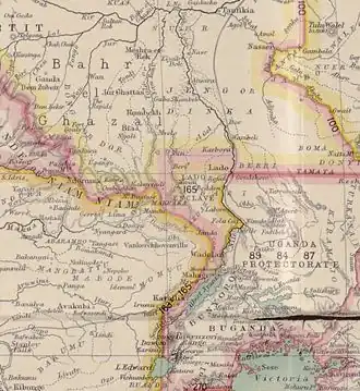 Kaart van het gebied