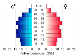 Bevolkingspiramide van de gemeente 's-Hertogenbosch