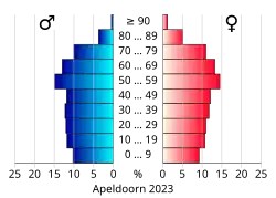 Bevolkingspiramide van de gemeente Apeldoorn