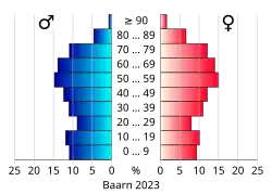 Bevolkingspiramide van de gemeente Baarn