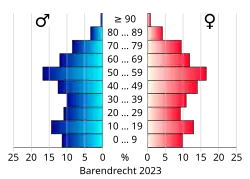 Bevolkingspiramide van de gemeente Barendrecht