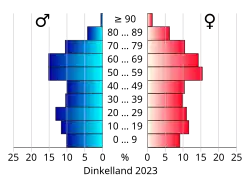 Bevolkingspiramide van de gemeente Dinkelland
