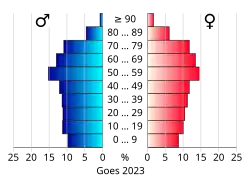 Bevolkingspiramide van de gemeente Goes