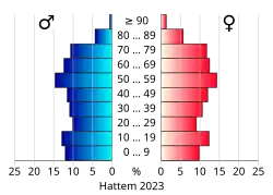Bevolkingspiramide van de gemeente Hattem