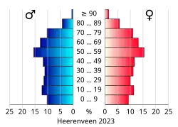 Bevolkingspiramide van de gemeente Heerenveen