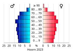 Bevolkingspiramide van de gemeente Hoorn
