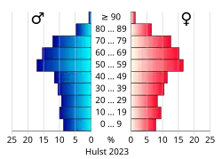 Bevolkingspiramide van de gemeente Hulst