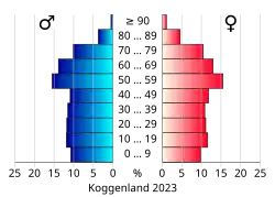 Bevolkingspiramide van de gemeente Koggenland