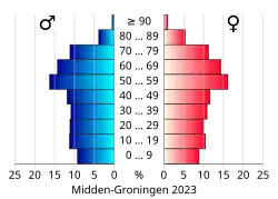 Bevolkingspiramide van de gemeente Midden-Groningen